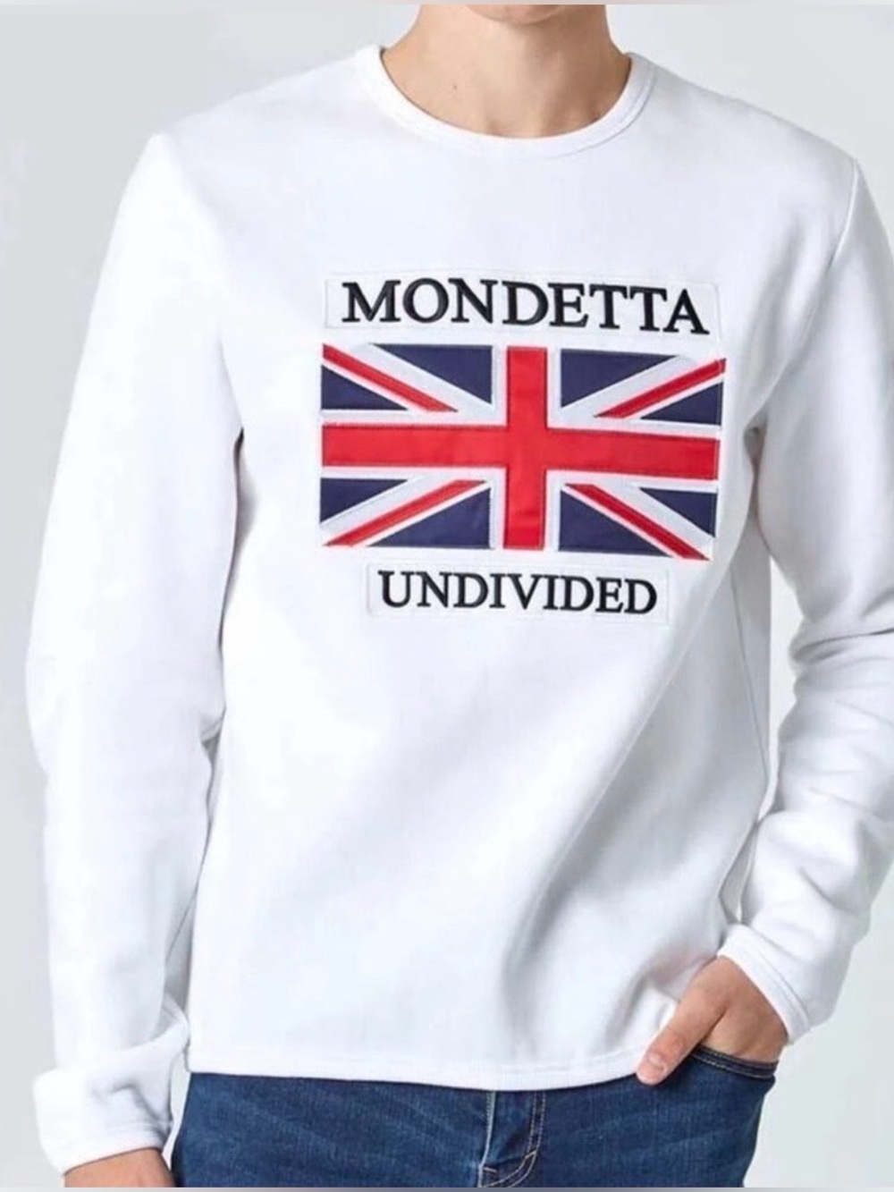 Mondetta GBR genderless sweatshirt Womens medium Men’s Small Union Jack flag